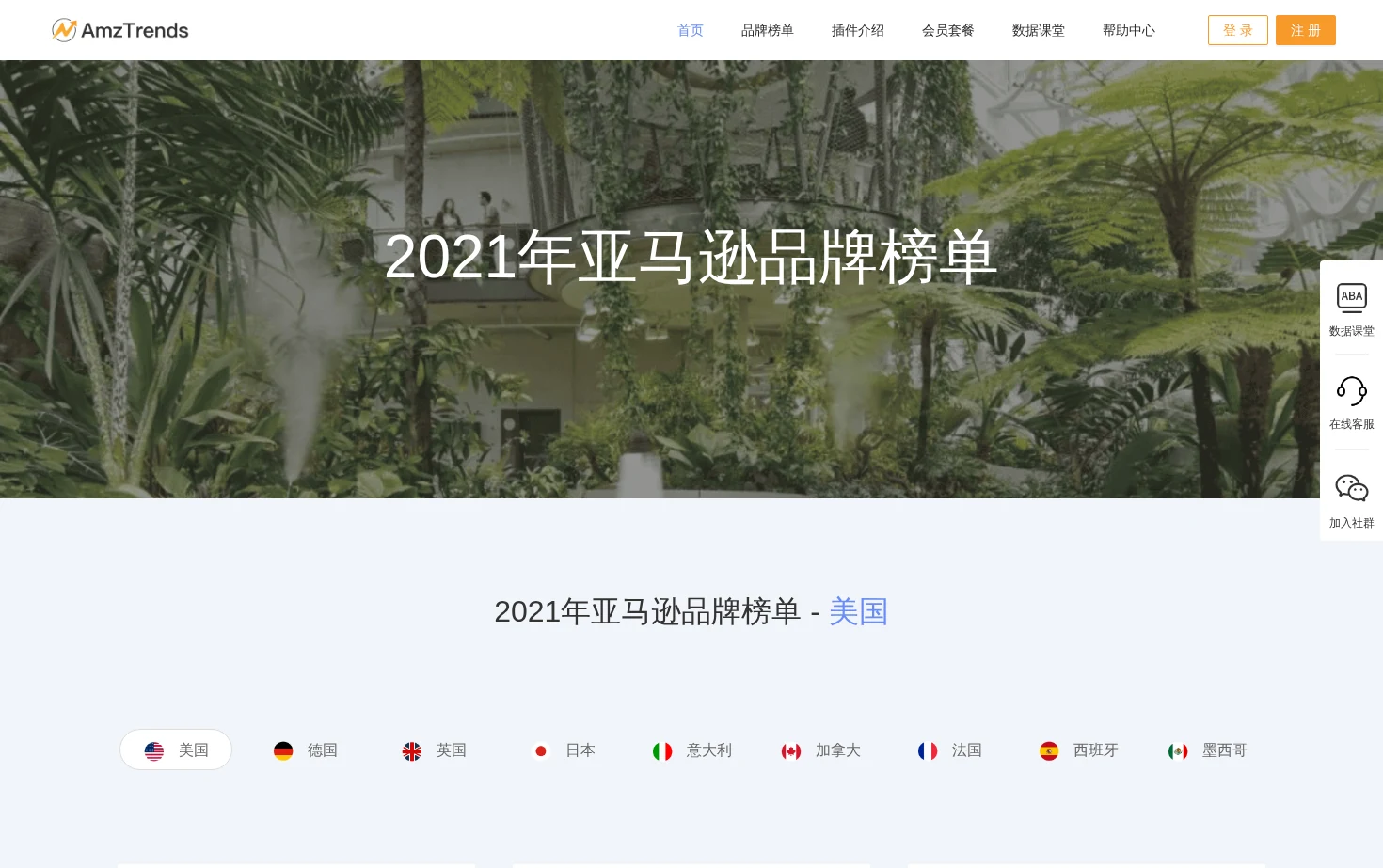 AmzTrends 页面快照